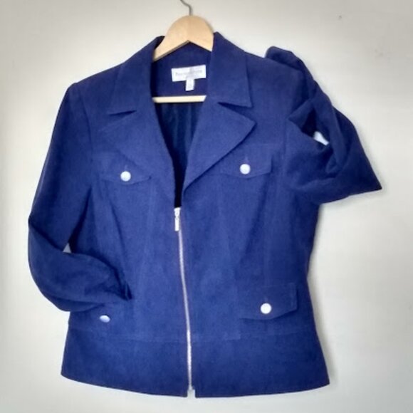 Petite Dark Navy Royal Blue Faux Washable Suede - Picture 1 of 13